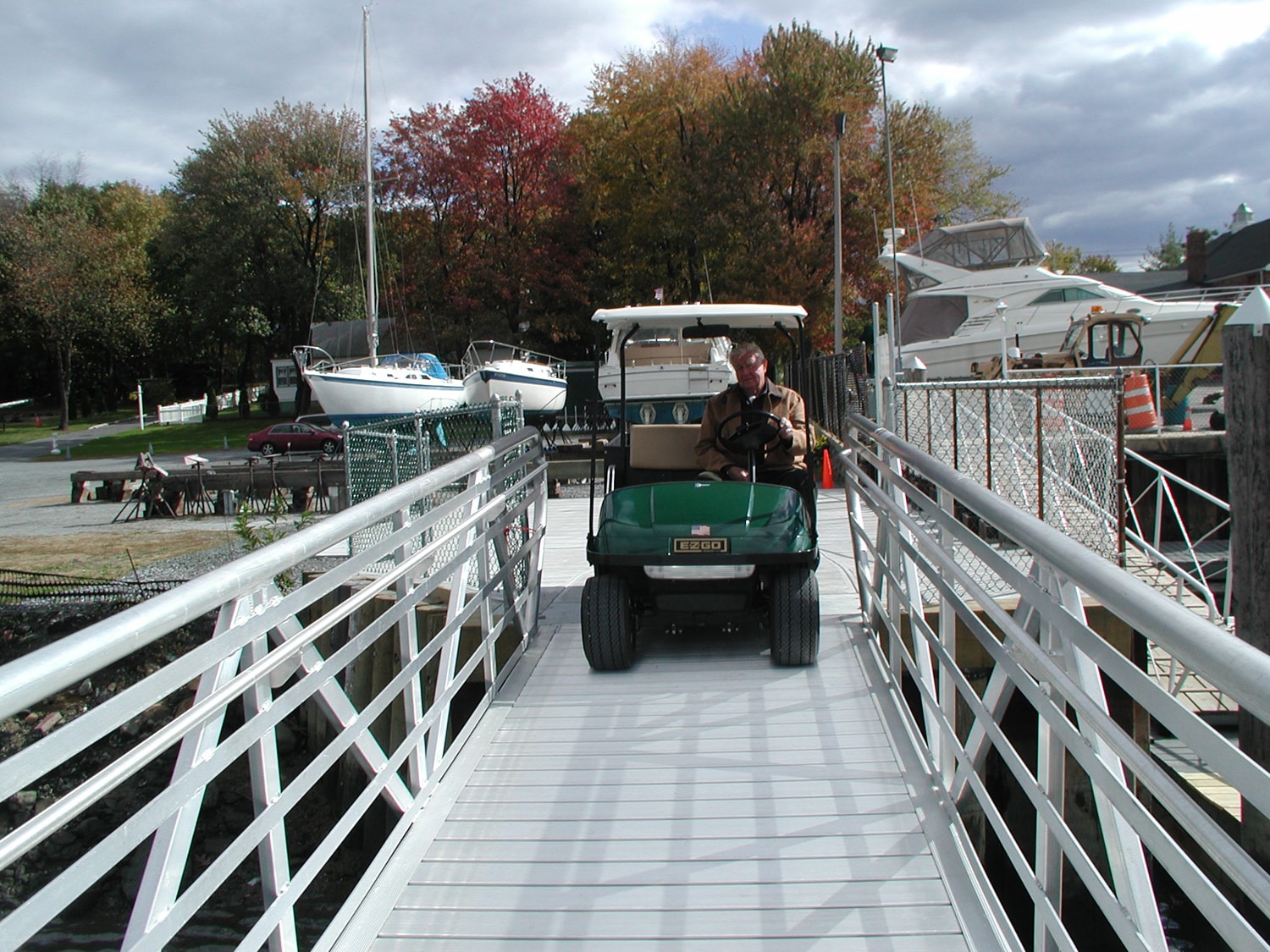 TechniDock 8x80 ADA aluminum gangway at yacht club waterfront
