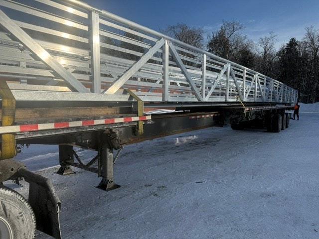 TechniDock 8x80 ADA gangway on flatbed trailer ready for delivery