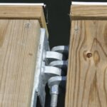 Steel truss connecting wooden deck